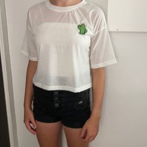 Shirt with cactus embroidery